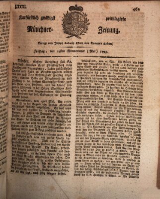 Kurfürstlich gnädigst privilegirte Münchner-Zeitung (Süddeutsche Presse) Freitag 24. Mai 1793