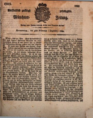 Kurfürstlich gnädigst privilegirte Münchner-Zeitung (Süddeutsche Presse) Donnerstag 5. Dezember 1793