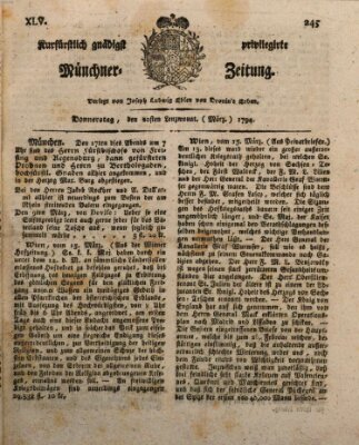 Kurfürstlich gnädigst privilegirte Münchner-Zeitung (Süddeutsche Presse) Donnerstag 20. März 1794