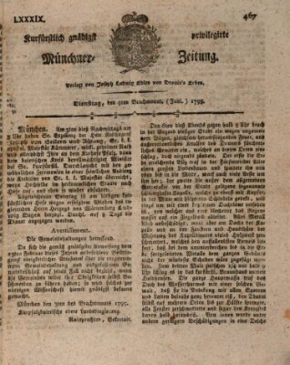 Kurfürstlich gnädigst privilegirte Münchner-Zeitung (Süddeutsche Presse) Dienstag 9. Juni 1795