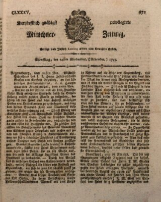 Kurfürstlich gnädigst privilegirte Münchner-Zeitung (Süddeutsche Presse) Dienstag 24. November 1795
