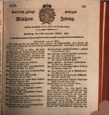 Kurfürstlich gnädigst privilegirte Münchner-Zeitung (Süddeutsche Presse) Dienstag 21. März 1797