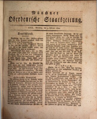 Münchner oberdeutsche Staatszeitung (Süddeutsche Presse) Montag 3. Februar 1800