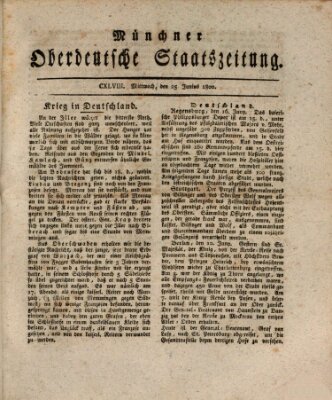 Münchner oberdeutsche Staatszeitung (Süddeutsche Presse) Mittwoch 25. Juni 1800
