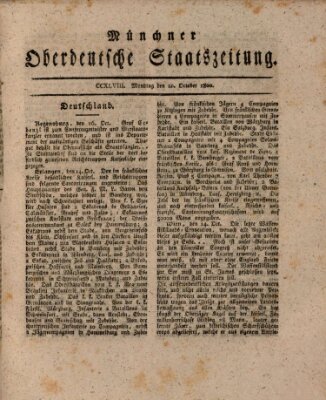 Münchner oberdeutsche Staatszeitung (Süddeutsche Presse) Montag 20. Oktober 1800
