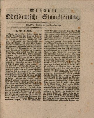 Münchner oberdeutsche Staatszeitung (Süddeutsche Presse) Montag 10. November 1800
