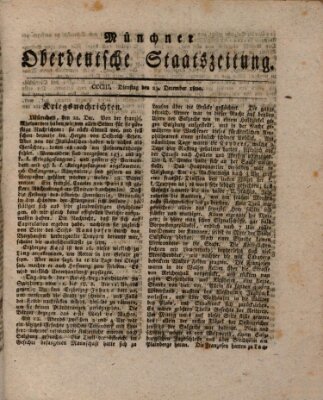Münchner oberdeutsche Staatszeitung (Süddeutsche Presse) Dienstag 23. Dezember 1800