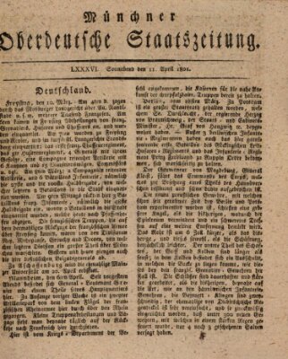 Münchner oberdeutsche Staatszeitung (Süddeutsche Presse) Samstag 11. April 1801