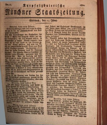 Kurpfalzbaierische Münchner Staats-Zeitung (Süddeutsche Presse) Mittwoch 13. Januar 1802