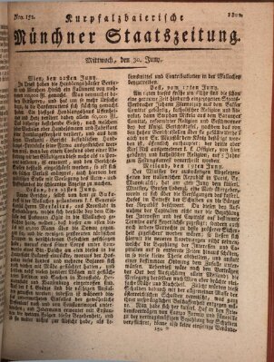 Kurpfalzbaierische Münchner Staats-Zeitung (Süddeutsche Presse) Mittwoch 30. Juni 1802