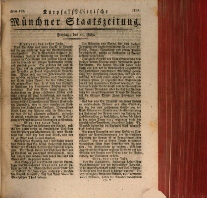 Kurpfalzbaierische Münchner Staats-Zeitung (Süddeutsche Presse) Freitag 23. Juli 1802