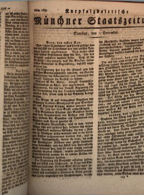 Kurpfalzbaierische Münchner Staats-Zeitung (Süddeutsche Presse) Dienstag 7. Dezember 1802
