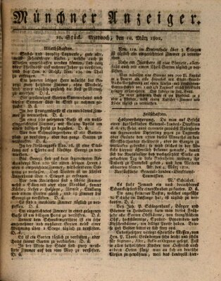 Kurpfalzbaierische Münchner Staats-Zeitung (Süddeutsche Presse) Mittwoch 10. März 1802