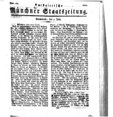 Kurpfalzbaierische Münchner Staats-Zeitung (Süddeutsche Presse) Samstag 9. Juli 1803