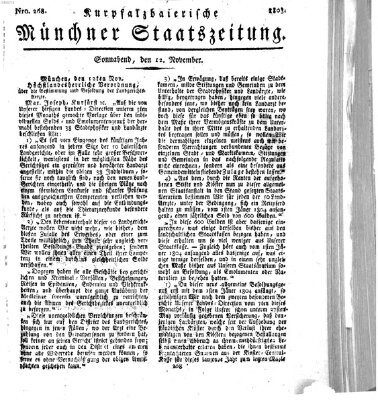 Kurpfalzbaierische Münchner Staats-Zeitung (Süddeutsche Presse) Samstag 12. November 1803