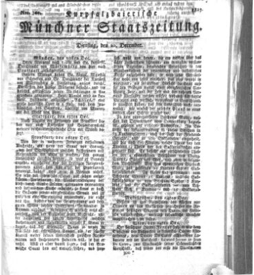 Kurpfalzbaierische Münchner Staats-Zeitung (Süddeutsche Presse) Dienstag 20. Dezember 1803