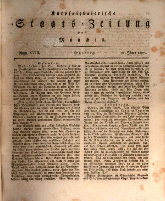 Kurpfalzbaierische Staatszeitung von München (Süddeutsche Presse) Montag 21. Januar 1805