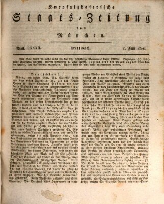 Kurpfalzbaierische Staatszeitung von München (Süddeutsche Presse) Mittwoch 5. Juni 1805