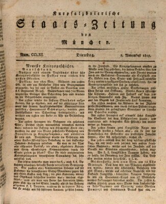 Kurpfalzbaierische Staatszeitung von München (Süddeutsche Presse) Dienstag 5. November 1805