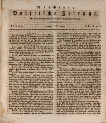 Münchener politische Zeitung (Süddeutsche Presse) Freitag 6. August 1813