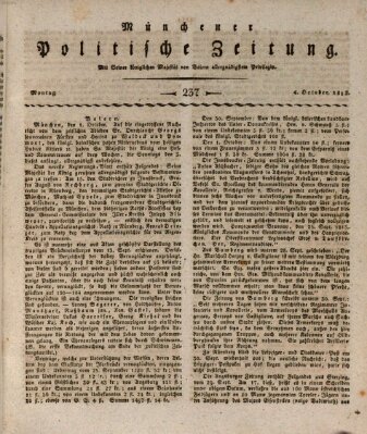 Münchener politische Zeitung (Süddeutsche Presse) Montag 4. Oktober 1813