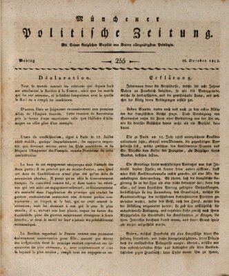 Münchener politische Zeitung (Süddeutsche Presse) Montag 25. Oktober 1813