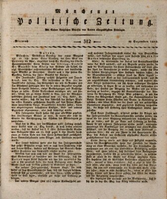 Münchener politische Zeitung (Süddeutsche Presse) Mittwoch 29. Dezember 1813