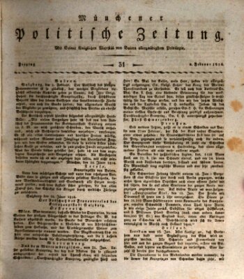 Münchener politische Zeitung (Süddeutsche Presse) Freitag 4. Februar 1814