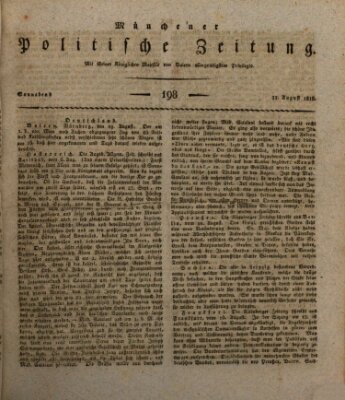 Münchener politische Zeitung (Süddeutsche Presse) Samstag 22. August 1818