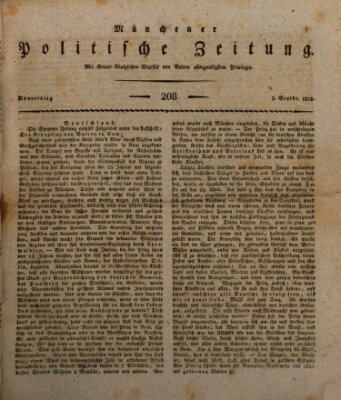 Münchener politische Zeitung (Süddeutsche Presse) Donnerstag 3. September 1818