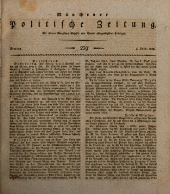 Münchener politische Zeitung (Süddeutsche Presse) Freitag 9. Oktober 1818