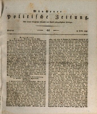 Münchener politische Zeitung (Süddeutsche Presse) Freitag 19. Februar 1819