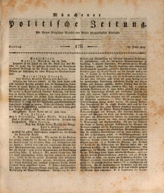 Münchener politische Zeitung (Süddeutsche Presse) Dienstag 27. Juli 1819
