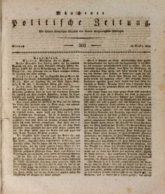 Münchener politische Zeitung (Süddeutsche Presse) Mittwoch 29. Dezember 1819