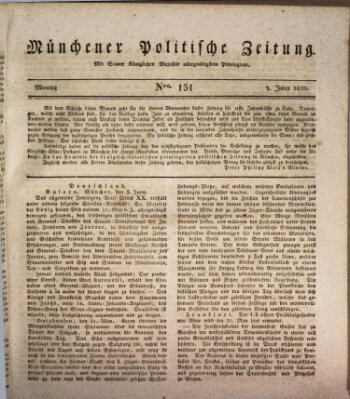 Münchener politische Zeitung (Süddeutsche Presse) Montag 5. Juni 1820