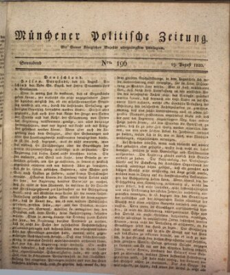 Münchener politische Zeitung (Süddeutsche Presse) Samstag 19. August 1820