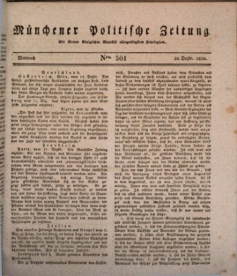 Münchener politische Zeitung (Süddeutsche Presse) Mittwoch 20. Dezember 1820