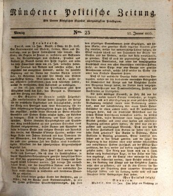 Münchener politische Zeitung (Süddeutsche Presse) Montag 27. Januar 1823