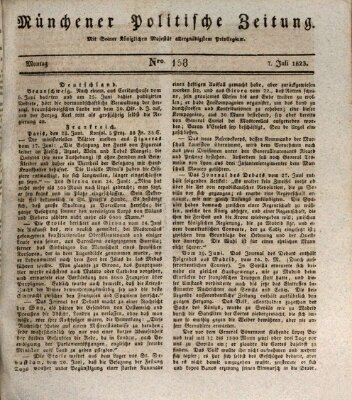 Münchener politische Zeitung (Süddeutsche Presse) Montag 7. Juli 1823