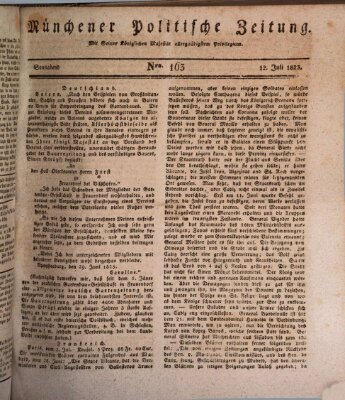 Münchener politische Zeitung (Süddeutsche Presse) Samstag 12. Juli 1823