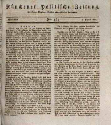 Münchener politische Zeitung (Süddeutsche Presse) Samstag 2. August 1823