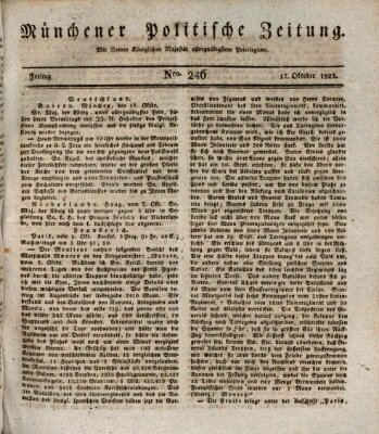 Münchener politische Zeitung (Süddeutsche Presse) Freitag 17. Oktober 1823
