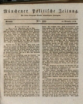 Münchener politische Zeitung (Süddeutsche Presse) Mittwoch 26. November 1823