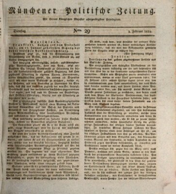 Münchener politische Zeitung (Süddeutsche Presse) Dienstag 3. Februar 1824