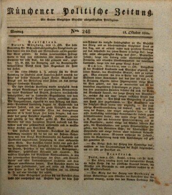 Münchener politische Zeitung (Süddeutsche Presse) Montag 18. Oktober 1824