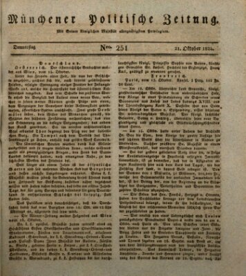 Münchener politische Zeitung (Süddeutsche Presse) Donnerstag 21. Oktober 1824