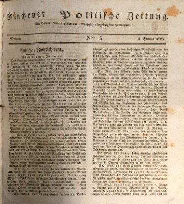Münchener politische Zeitung (Süddeutsche Presse) Mittwoch 4. Januar 1826