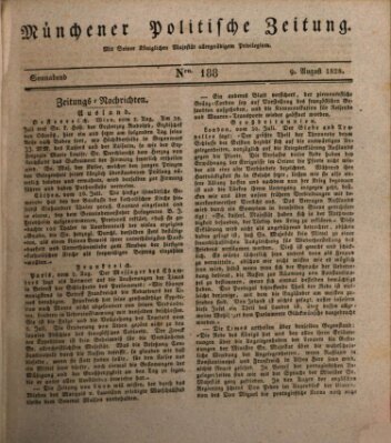 Münchener politische Zeitung (Süddeutsche Presse) Samstag 9. August 1828