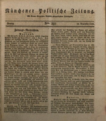 Münchener politische Zeitung (Süddeutsche Presse) Freitag 12. Dezember 1828