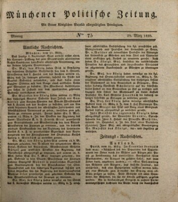Münchener politische Zeitung (Süddeutsche Presse) Montag 29. März 1830